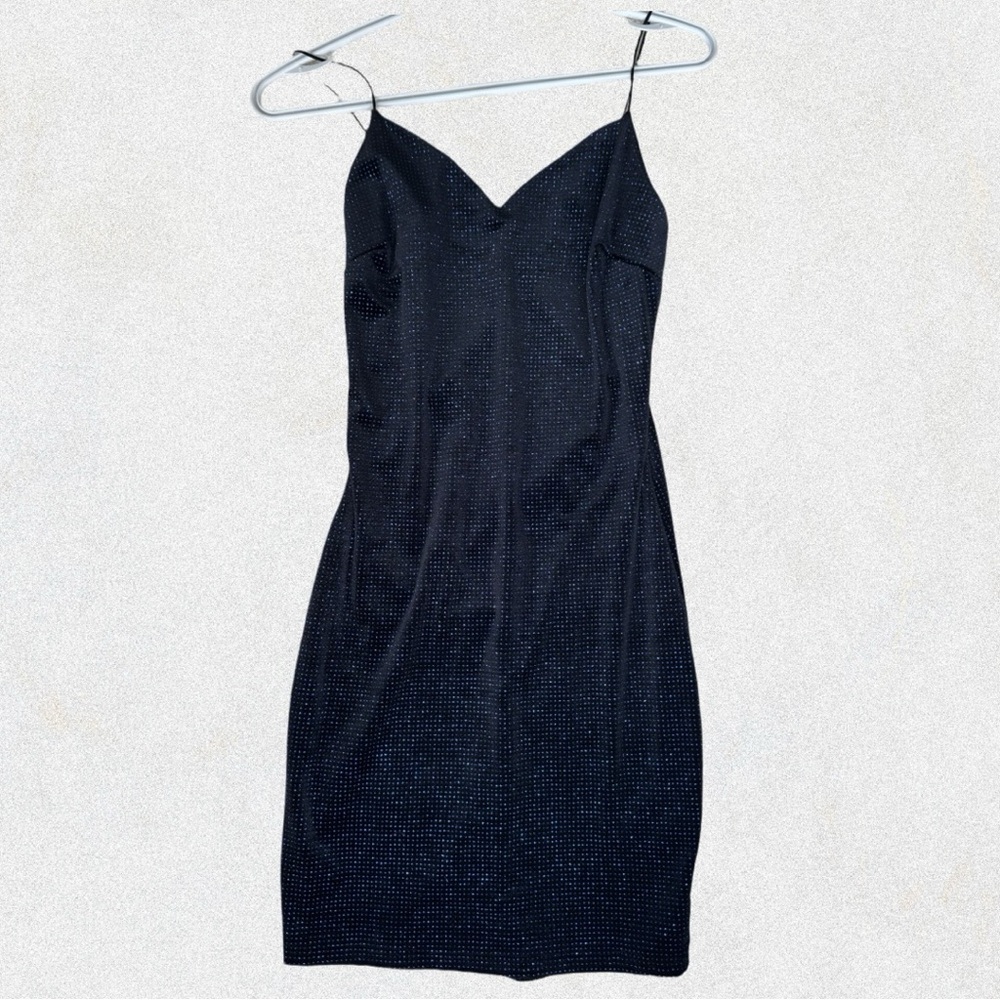 Elegant Dark Blue Spaghetti Strap Dress